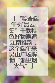 “粽香端午·好品云集”千款特色好物邂逅江南雅韵，这个端午来吴山广场解锁“浙里烟火气”